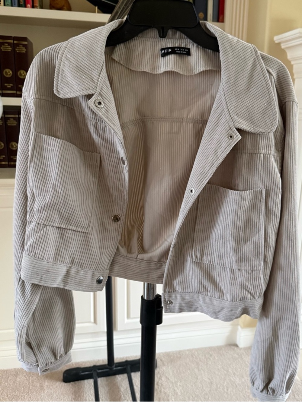 SHEIN cropped corduroy shacket